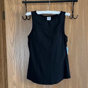 NWT Lands’ End Sz 14DD Black High Neck Modest Tankini Swimsuit Top Sun Protect